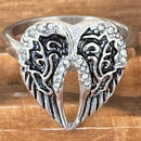Sanity Jewelry Skull Ring 5 Angel Heart Wing Ring - Silver - Sizes 4-12 - R32