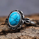 Sanity Jewelry Skull Ring 5 Antique Blue Stone Ring - Sizes 5-12 - R206