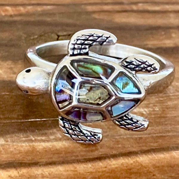 Sanity Jewelry Skull Ring 5 Sea Shell Turtle Ring - Silver - Sizes 5-10 - R172