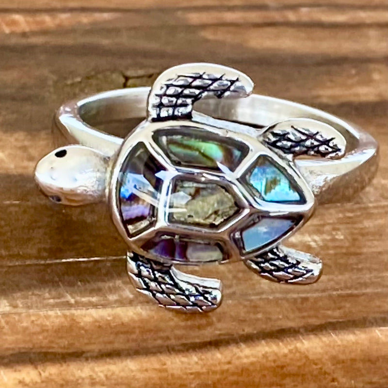 Sea Shell Turtle Ring Silver R172