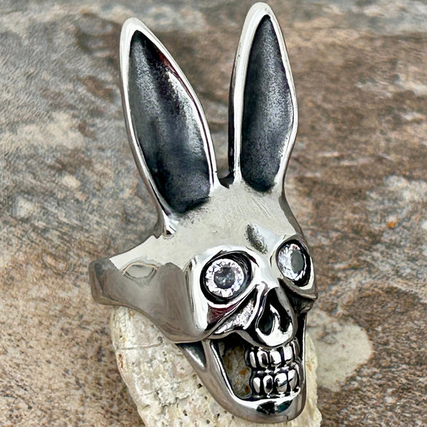 Sanity Jewelry Skull Ring 6 Playboy Bunny - White Eyes W/Black Pupils - SLC89
