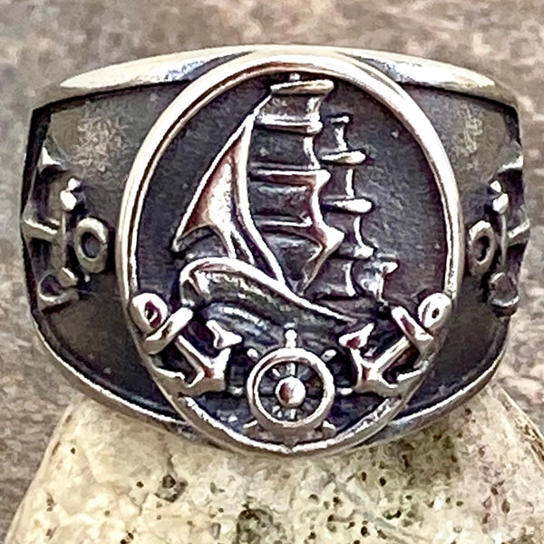 Sanity Jewelry Skull Ring 6 The Ship - Silver - SLC62 CLEARANCE