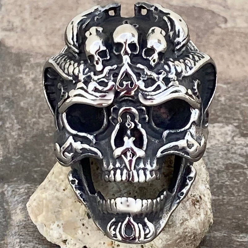 Sanity Jewelry Skull Ring 7 Skull W/Crown - Silver - SLC61 CLEARANCE