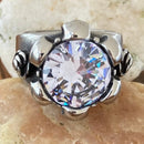 Sanity Jewelry Skull Ring 8 Skulls W/White Stone - Sizes 8-16 - R225