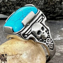 Sanity Jewelry Skull Ring 9 "Blue Stone" - Skull - Sizes 9-16 - R104