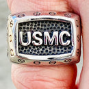 Sanity Jewelry Skull Ring 9 US Marine with Screws - R83