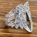 Sanity Jewelry Skull Ring Angel Heart Wing Ring - Double Wing -  Silver w/White Stone - Sizes 4-12 - R247