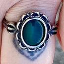 Sanity Jewelry Skull Ring Antique Green Stone Ring - Sizes 5-12 - R204