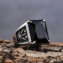 Sanity Jewelry Skull Ring Black Stone - Weed - Sizes 7-16 - SLC72 CLEARANCE