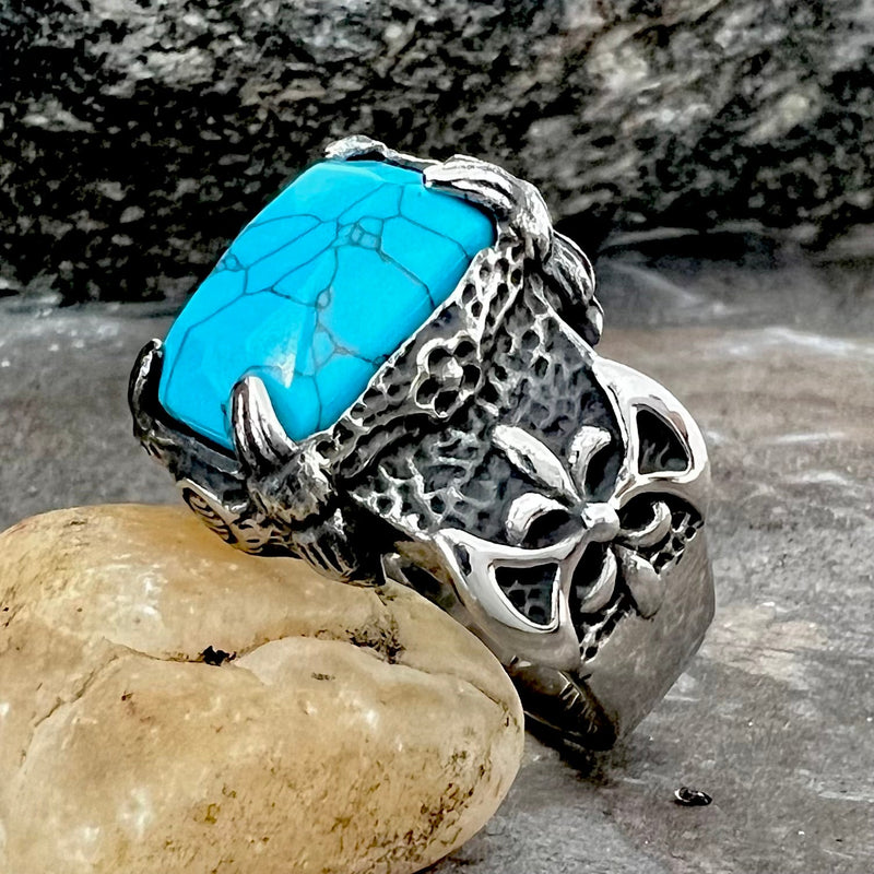 Feather Turquoise Mens Ring, Sterling Silver Ring for Men, Pinky Ring, Blue Stone  Ring, Gift for Him - Etsy