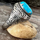 Sanity Jewelry Skull Ring "Blue Stone" - New Mexico - Large - R78