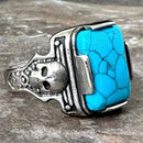 Sanity Jewelry Skull Ring "Blue Stone" - Skull - R104