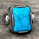 Sanity Jewelry Skull Ring "Blue Stone" - Skull - R104