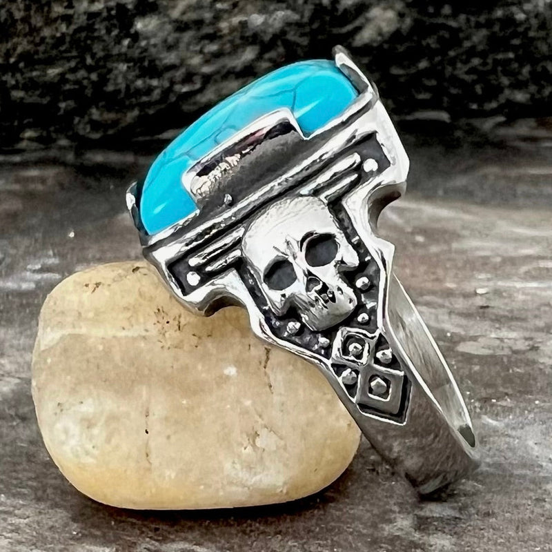Sanity Jewelry Skull Ring "Blue Stone" - Skull - R104
