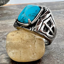 Sanity Jewelry Skull Ring "Blue Stone" - The Crusader - R80