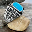 Sanity Jewelry Skull Ring "Blue Stone" - The Crusader - R80