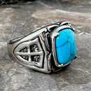 Sanity Jewelry Skull Ring "Blue Stone" - The Crusader - R80
