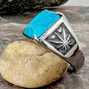 Sanity Jewelry Skull Ring Blue Stone - Weed - SLC71 CLEARANCE