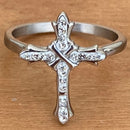 Sanity Jewelry Skull Ring Cross Ring - Bling White Stone - Ring - R194