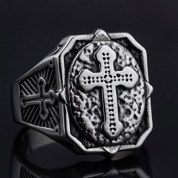 Skull Ring | Guardian Cross Ring | Biker Jewelry | Sanity Jewelry 9