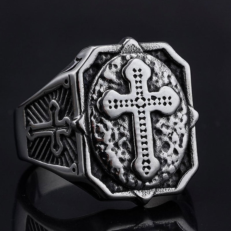 Sanity Jewelry Skull Ring Cross Ring - Guardian - Sizes 5-17 - R122