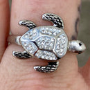 Sanity Jewelry Skull Ring Crystal Turtle Ring - Sizes 4-10 - R61