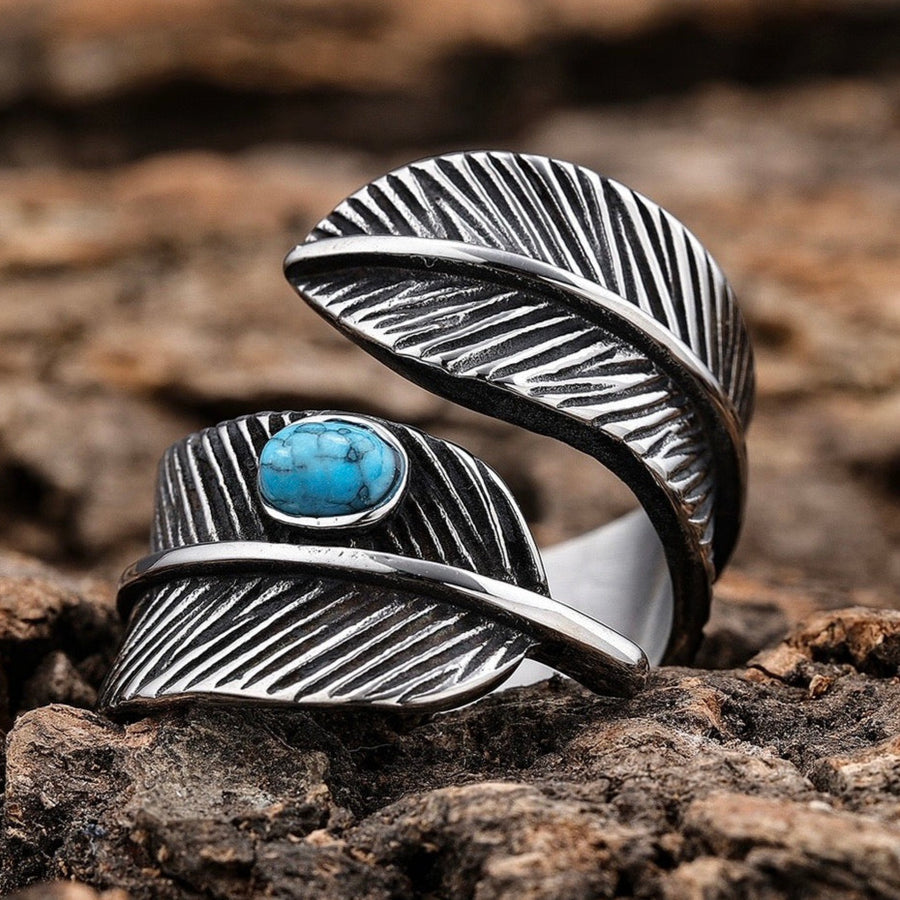 Feather Blue Stone Ring R141 - Main Image