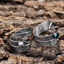 SANITY JEWELRY® Skull Ring Feather & White Stone Ring - Sizes 5-12 - R189