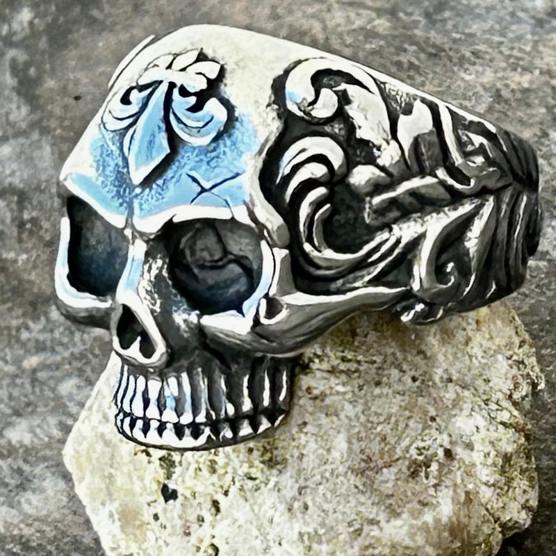 Sanity Jewelry Skull Ring Fleur De Lis Skull - SLC10 CLEARANCE