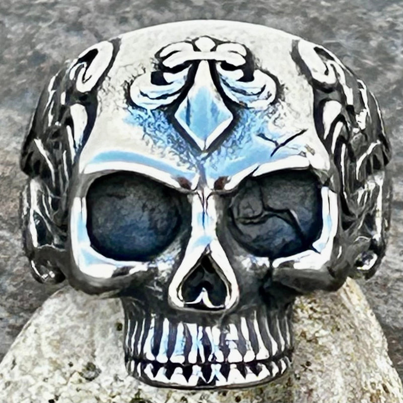 Sanity Jewelry Skull Ring Fleur De Lis Skull - SLC10 CLEARANCE