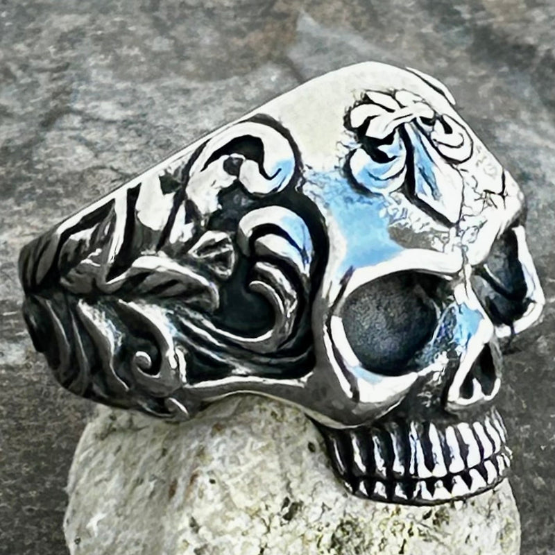 Sanity Jewelry Skull Ring Fleur De Lis Skull - SLC10 CLEARANCE