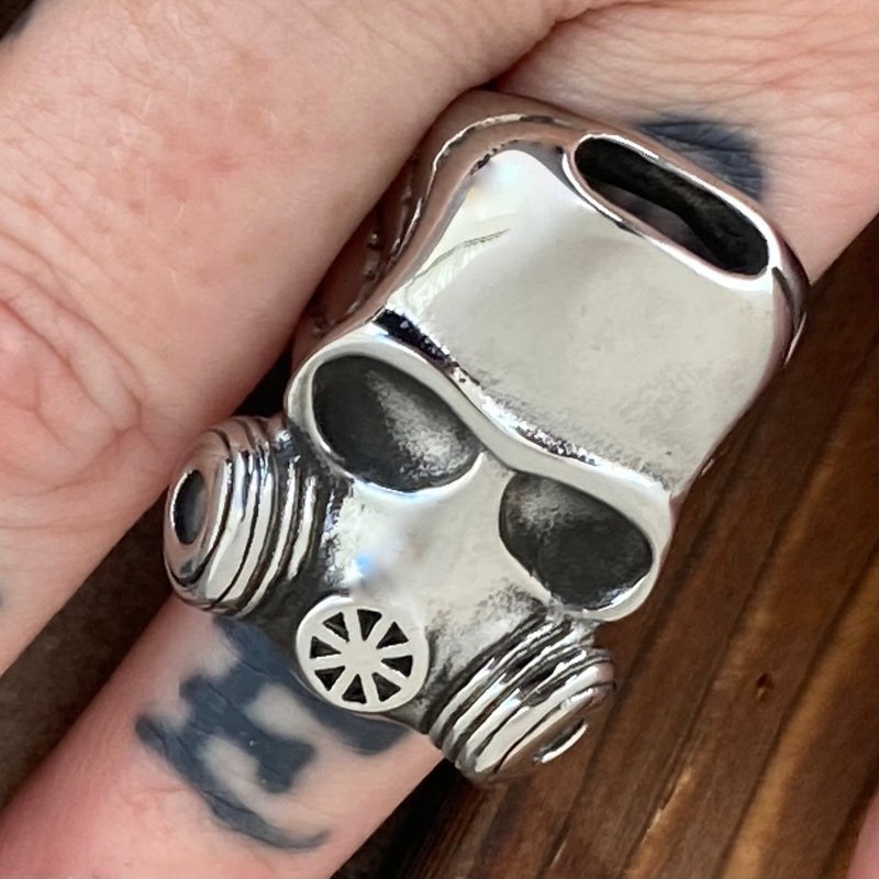 Sanity Jewelry Skull Ring Gas Mask - Sizes 9- 16 - SLC77 CLEARANCE