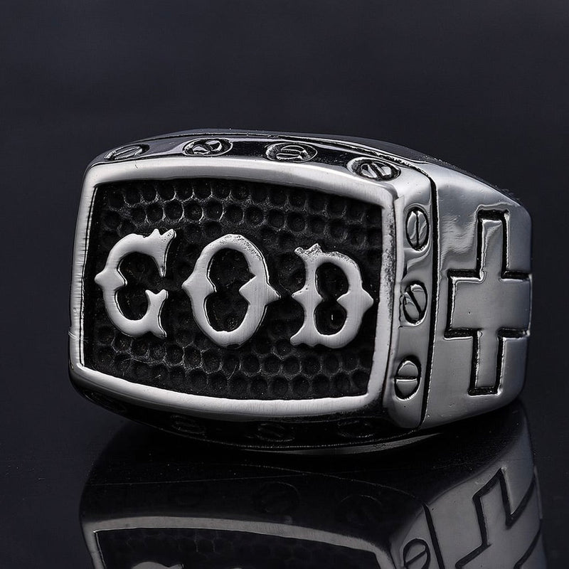 Sanity Jewelry Skull Ring GOD Ring - Sizes 8-16 - R33