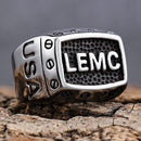 Sanity Jewelry Skull Ring LEMC Law Enforcment Motorcycle Club Ring - R39