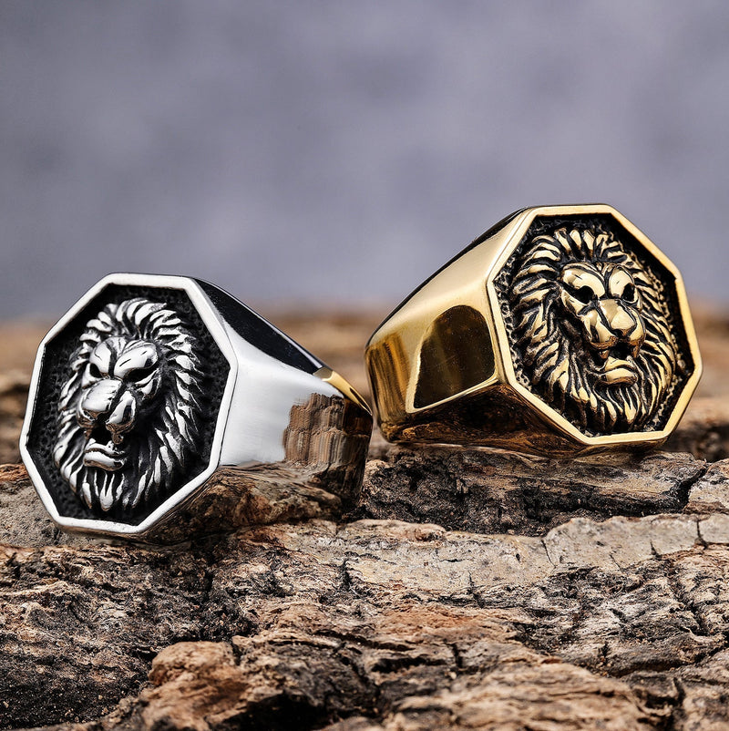 22K Solid Gold Men Lion Ring With Pearl R8843 | Royal Dubai Jewellers