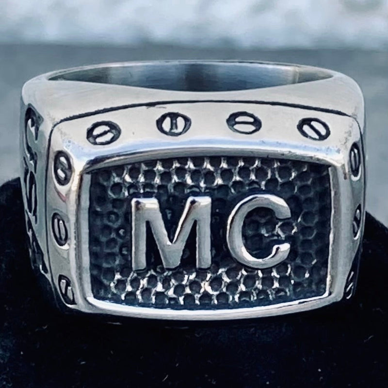 Sanity Jewelry Skull Ring MC Ring with Screws - R196