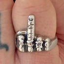 Sanity Jewelry Skull Ring Middle Finger Ring - Sizes 7-15 - R210