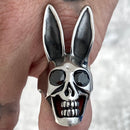 Sanity Jewelry Skull Ring Playboy Bunny - Black Eyes - Sizes 7-11 - R222