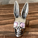 Sanity Jewelry Skull Ring Playboy Bunny - Pink Eyes - Sizes 6-11 - R223