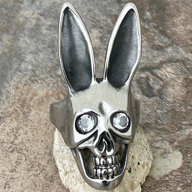 Sanity Jewelry Skull Ring Playboy Bunny - White Eyes W/Black Pupils - SLC89 CLEARANCE