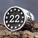 Sanity Jewelry Skull Ring Ring - 22 A Day - Black & Silver - Sizes 9-16 - R199