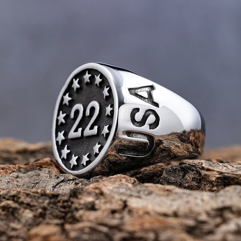 Sanity Jewelry Skull Ring Ring - 22 A Day - Black & Silver - Sizes 9-16 - R199