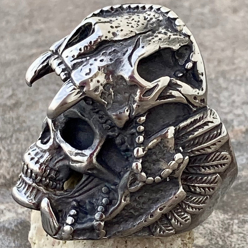 Sanity Jewelry Skull Ring Saber Tooth - Silver - SLC30 CLEARANCE