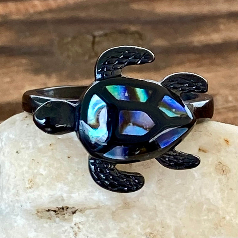Sanity Jewelry Skull Ring Sea Shell Turtle Ring - Black - Sizes 5-11 - R171