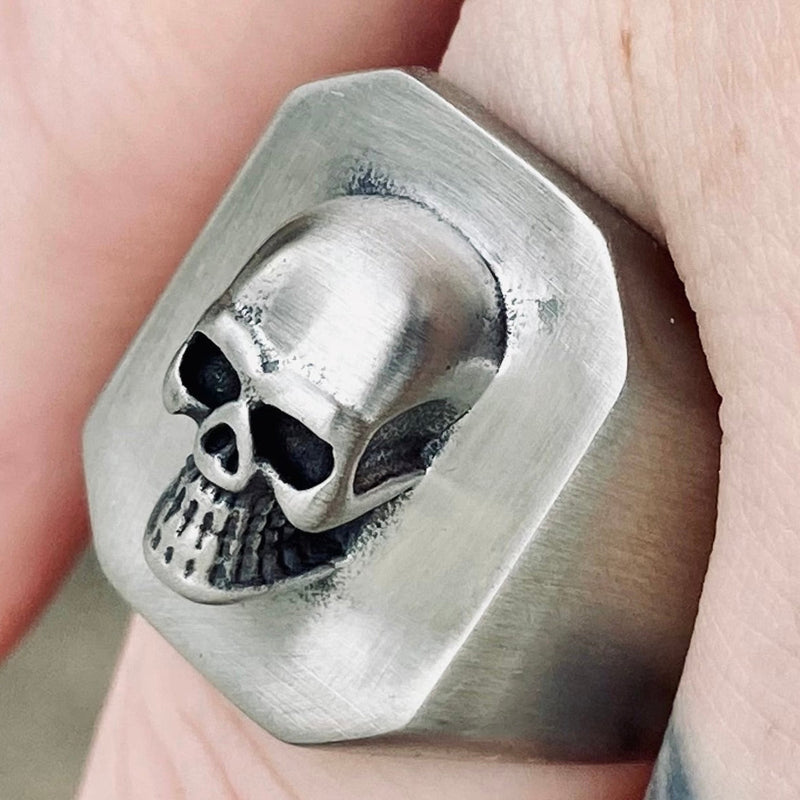 SANITY JEWELRY® Skull Ring Skull 3D - Brushed Stainless Steel - R227