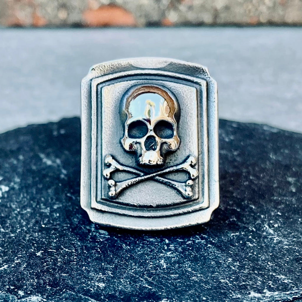 Skull Crossbones Skull Ring-Ring-AJT Jewellery
