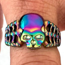 Sanity Jewelry Skull Ring Skull Ring W/ Bones - Rainbow - R209