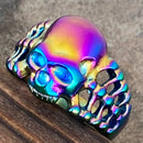 Sanity Jewelry Skull Ring Skull Ring with Bones - Rainbow - Sizes 4-12 - R209
