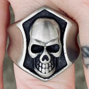 SANITY JEWELRY® Skull Ring Skull & Shield Ring - Brushed - R226