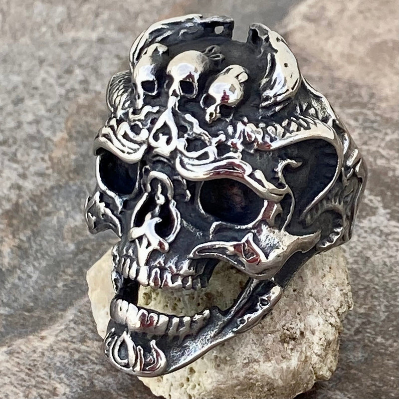 Sanity Jewelry Skull Ring Skull W/Crown - Silver - SLC61 CLEARANCE